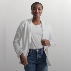 Quince White Linen Blazer